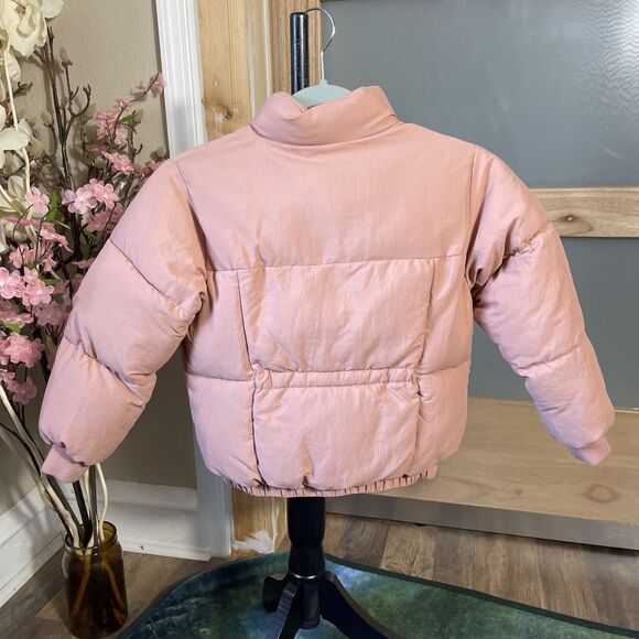 FOREVER 21 GIRLS PUFFER JACKET PINK SIZE 5/6 FULL ZIP - Picture 5 of 7